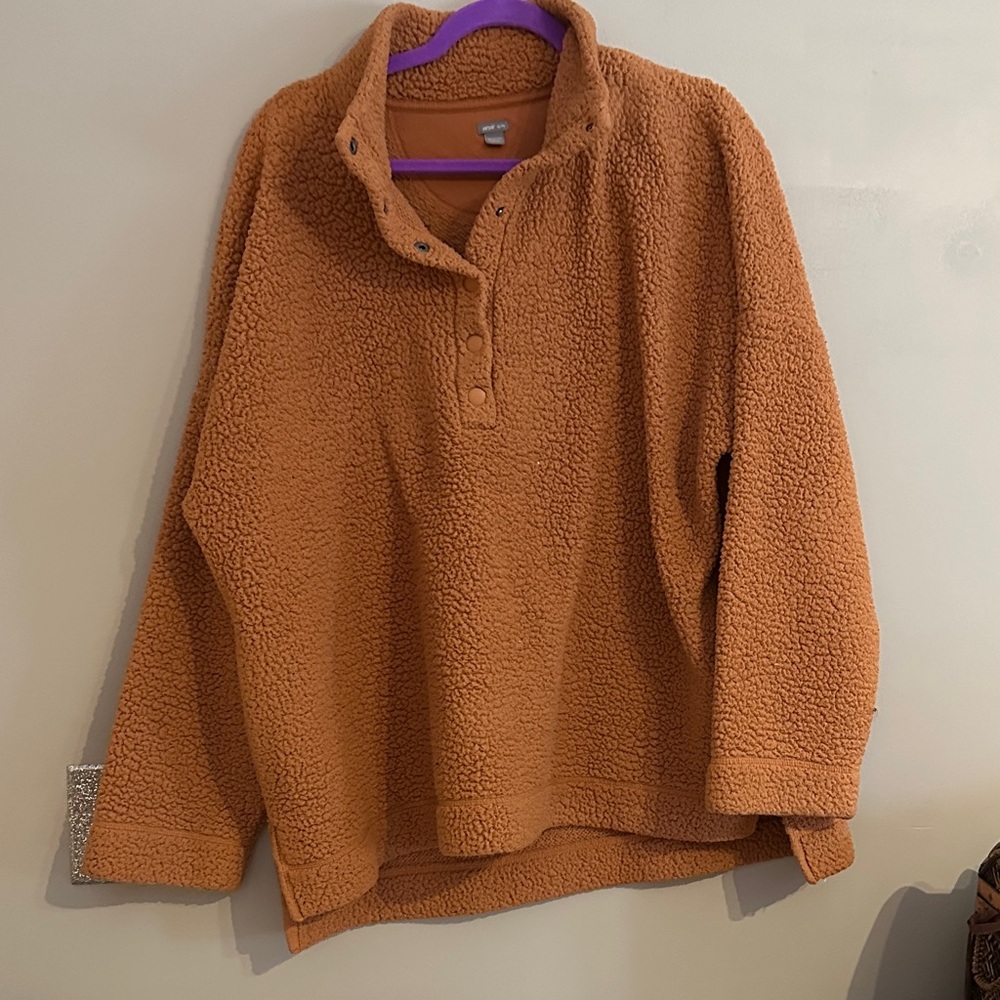 💟 Aerie Orange Teddy Jacket